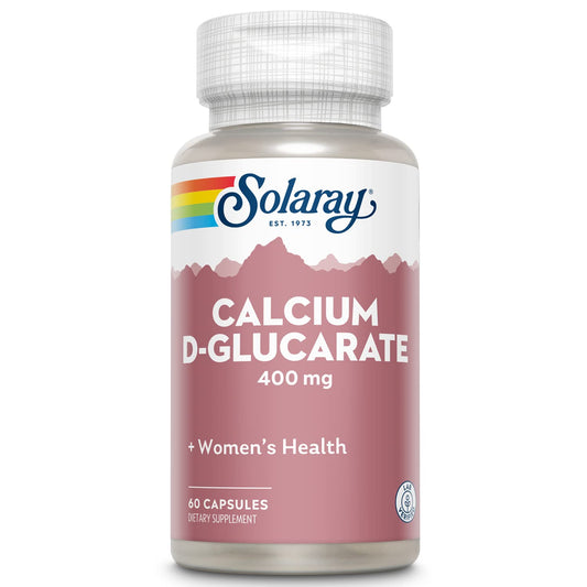 SOLARAY Calcium D-Glucarate 60-cap bottle supports natural defenses and daily wellness.
