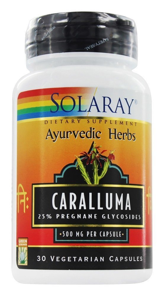 SOLARAY Caralluma Aerial Extract bottle front highlighting 500 mg potency for daily use
