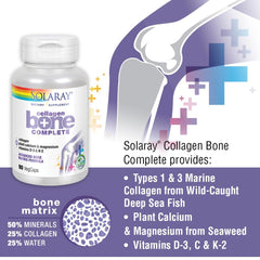 SOLARAY Collagen Bone Complete ingredient panel details calcium and magnesium.