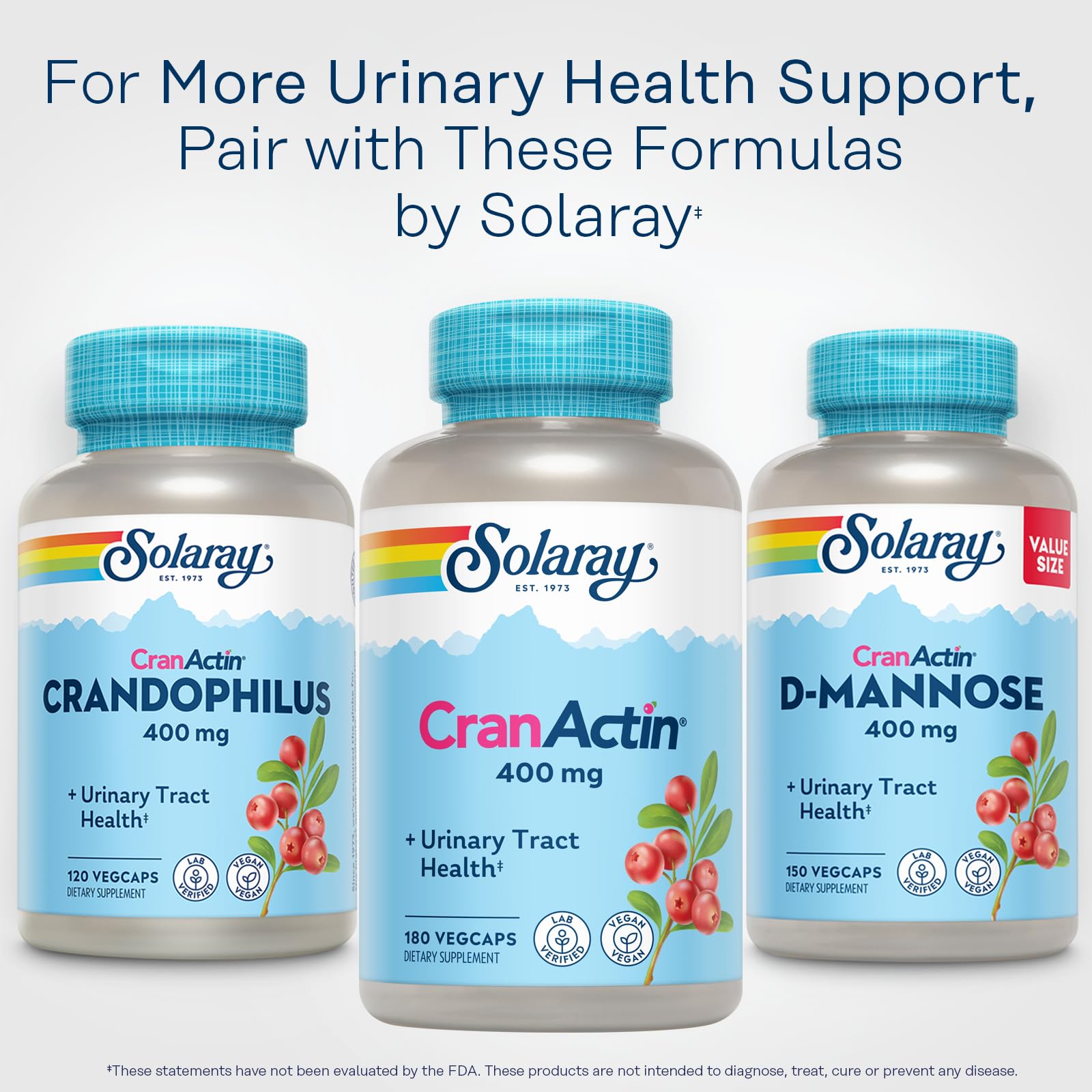 Solaray Cranactin 180-count bottle signals value.
