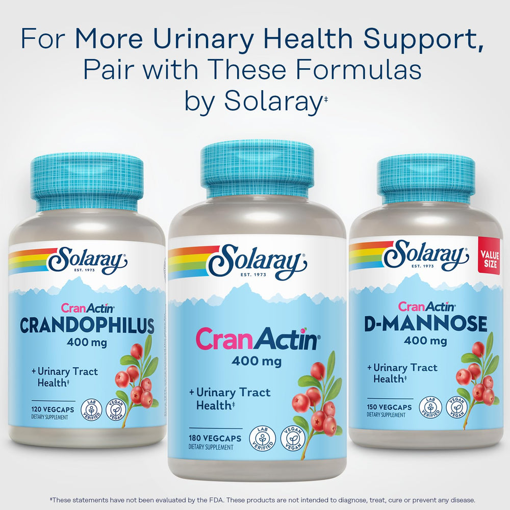 Solaray Cranactin 180-count bottle signals value.