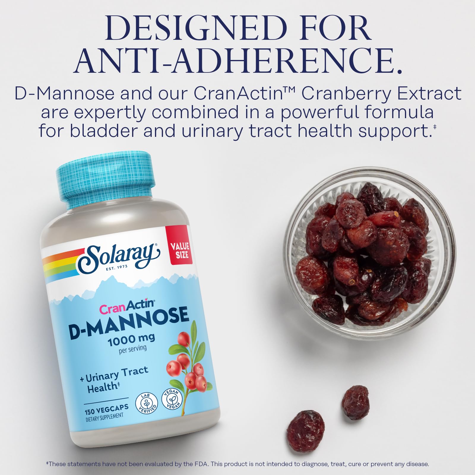SOLARAY CranActin cranberry extract label showing standardized potency