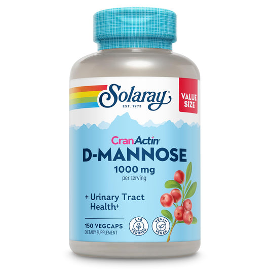 SOLARAY D-Mannose CranActin bottle with label for easy daily urinary support