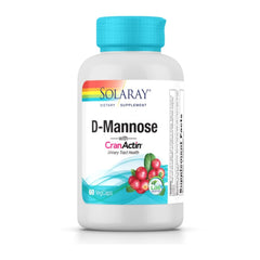 SOLARAY D-Mannose CranActin bottle shows daily urinary support potential.