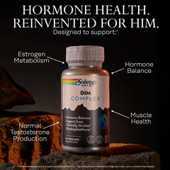 SOLARAY DIM for Men label close-up displays vegan, gluten-free formula.