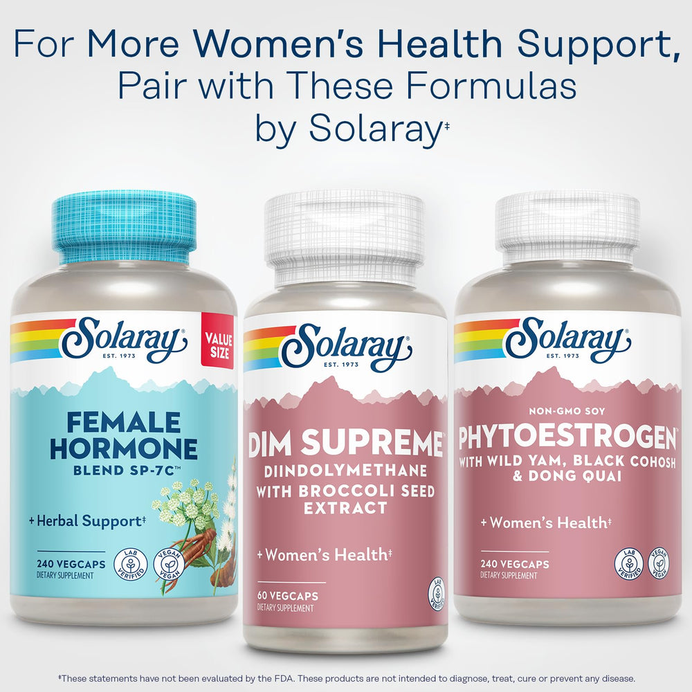 SOLARAY DIM Supreme 60-serving carton highlights value and easy supplementation.