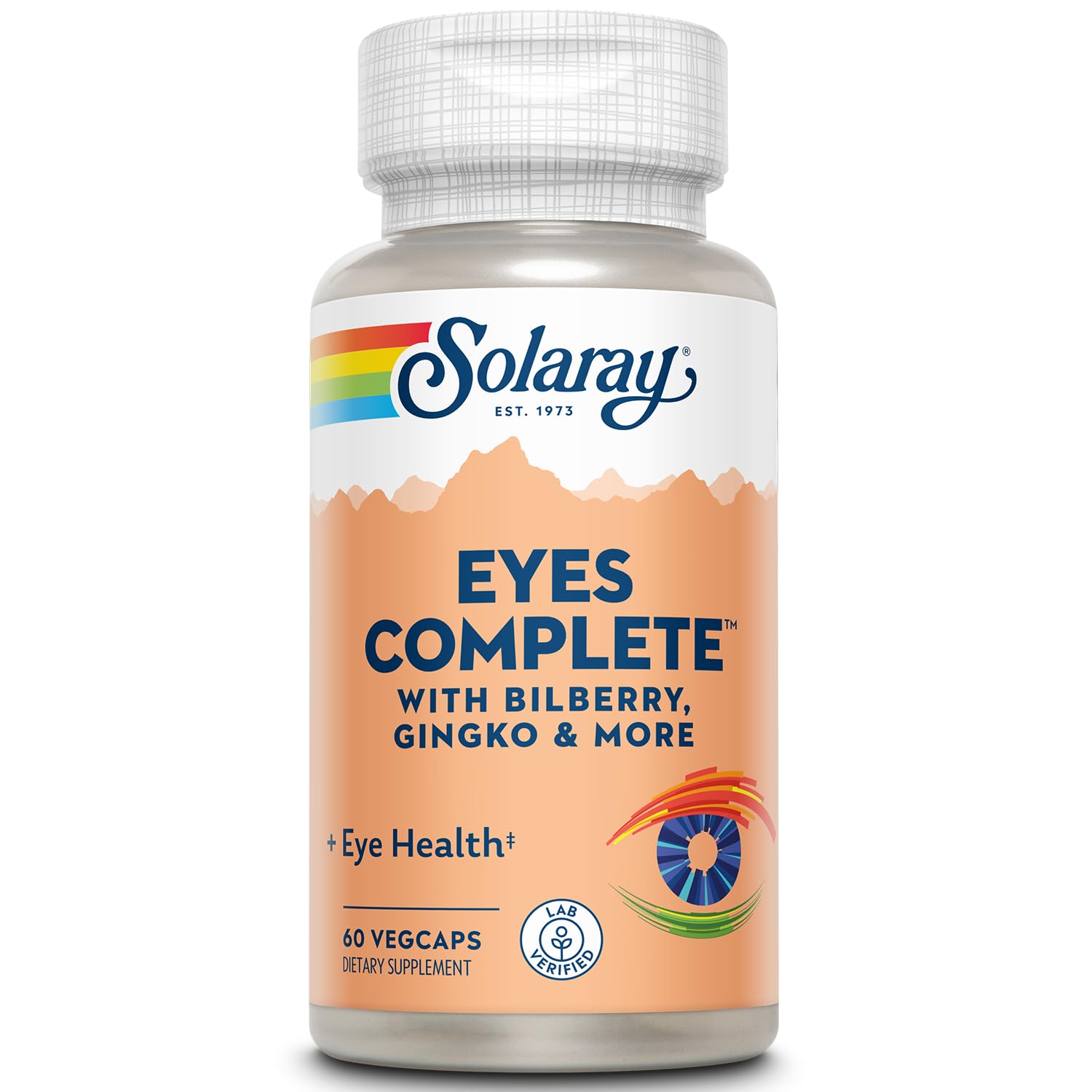 SOLARAY Eyes Complete bottle front for daily eye support and antioxidant protection.