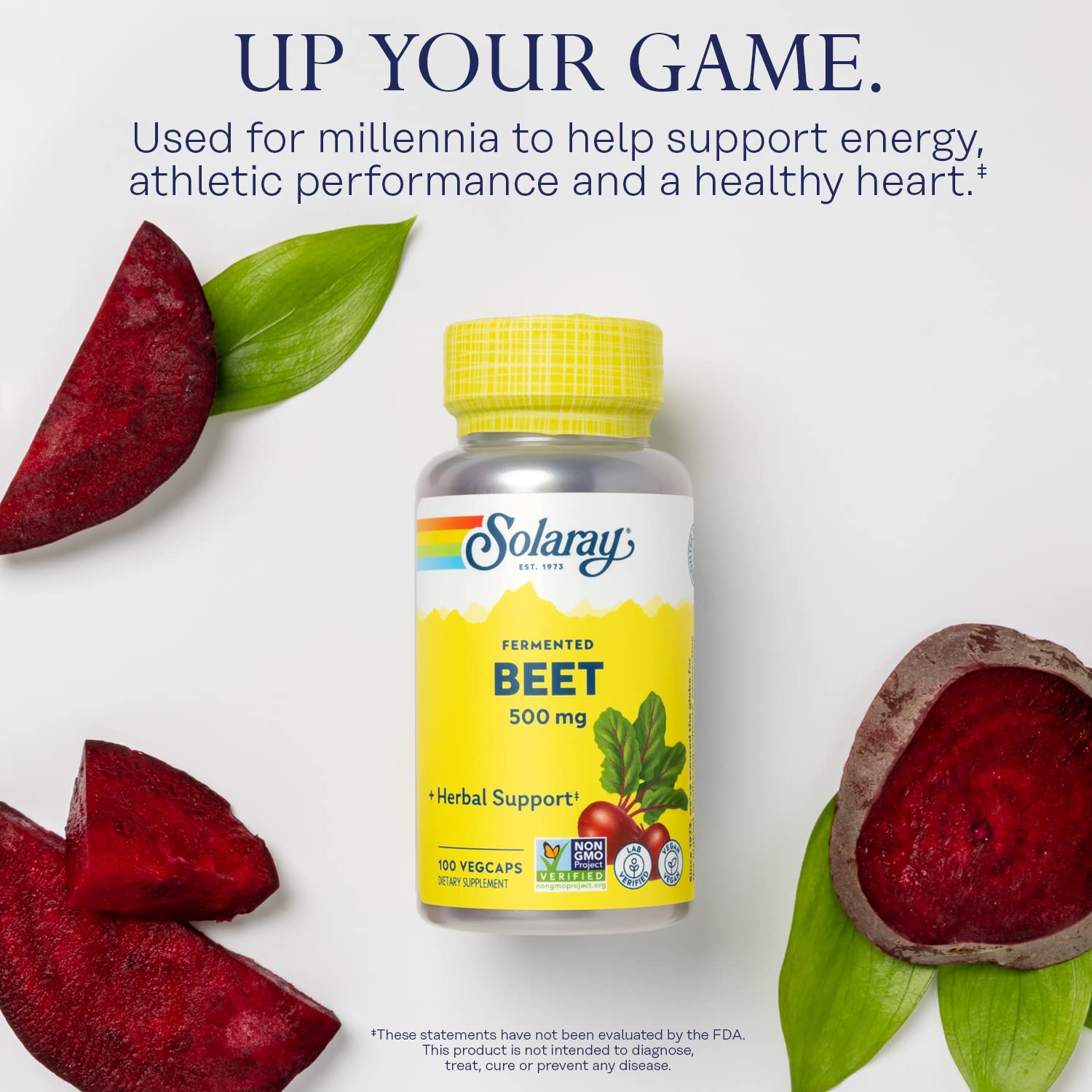SOLARAY fermented beets close-up revealing rich color and whole-food nutrition