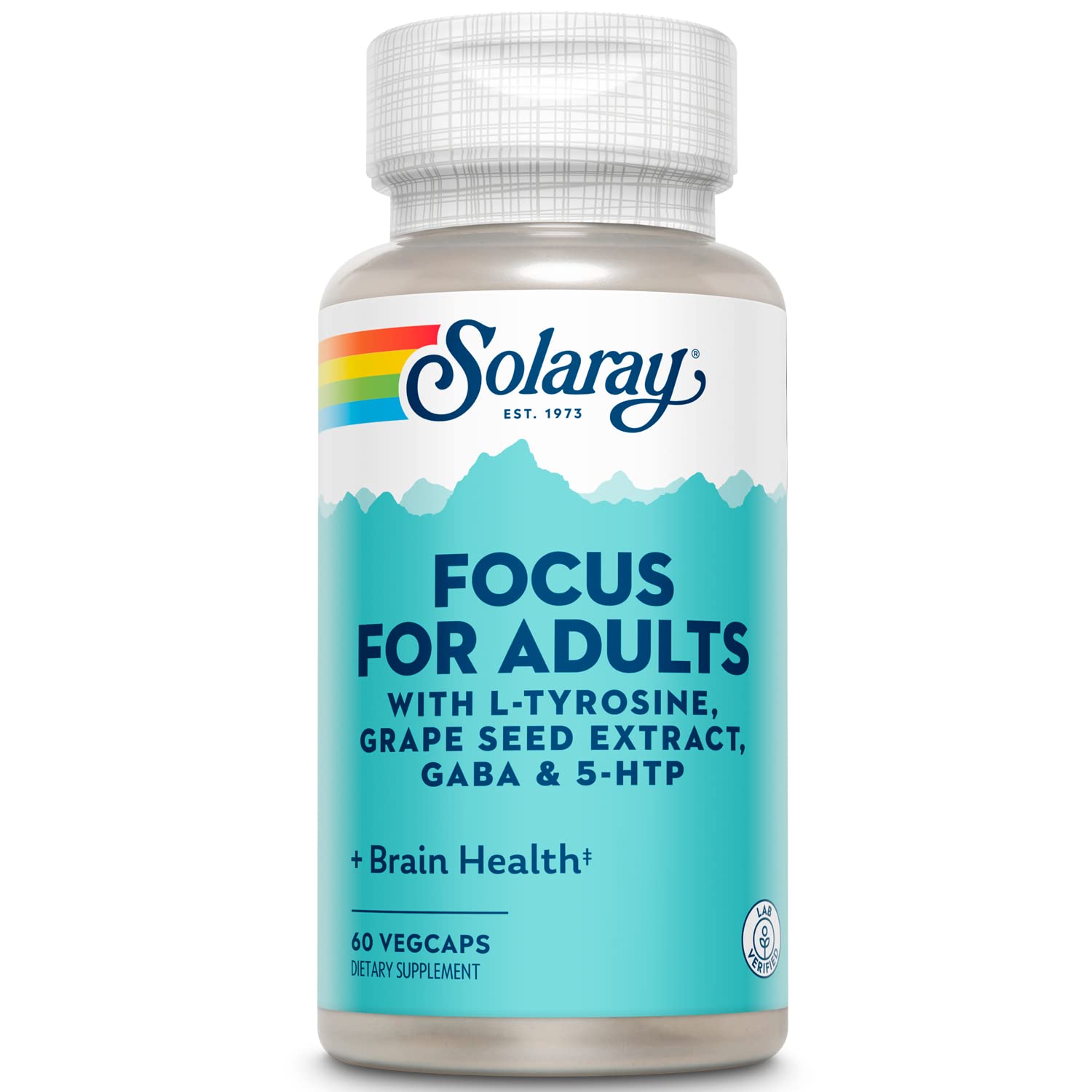 SOLARAY Focus for Adults capsules for daily focus and clarity.