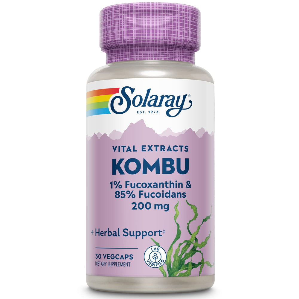 Solaray Fucoxanthin Special Formula capsules in bottle for convenient daily use.