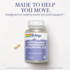 SOLARAY glucosamine chondroitin hyaluronic acid dispensed capsules for on-the-go routines.