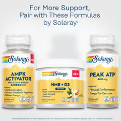 SOLARAY HMB Plus D3 vanilla bottle with measuring cup ready