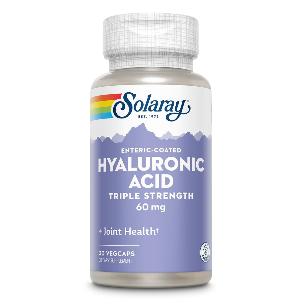 SOLARAY Hyaluronic Acid Triple Strength bottle front for skin elasticity support