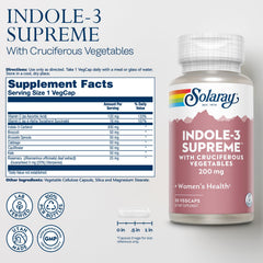 SOLARAY Indole-3 Supreme capsules ready for daily supplementation