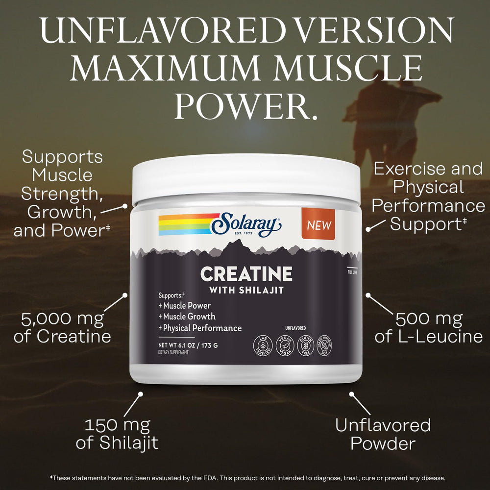SOLARAY leucine-enhanced formula with creatine and shilajit for amino-acid support.
