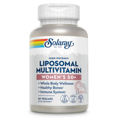 SOLARAY liposomal multivitamin bottle front showing enhanced absorption for daily use