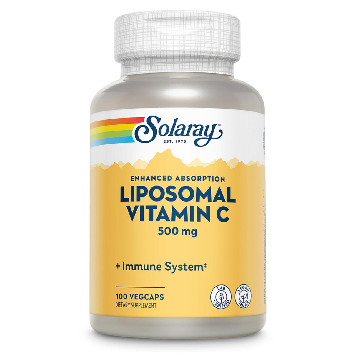 SOLARAY Liposomal Vitamin C 500mg bottle front for daily immune support