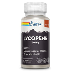 Solaray Lycopene 20mg bottle front view highlighting antioxidant support for heart and prostate health