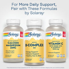 SOLARAY Methyl B Complex lab testing seal indicates quality and purity.