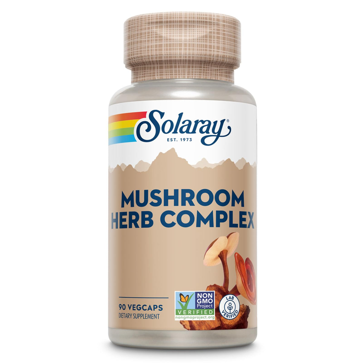 Solaray Mushroom Complete 8 bottle with capsules for daily wellness.