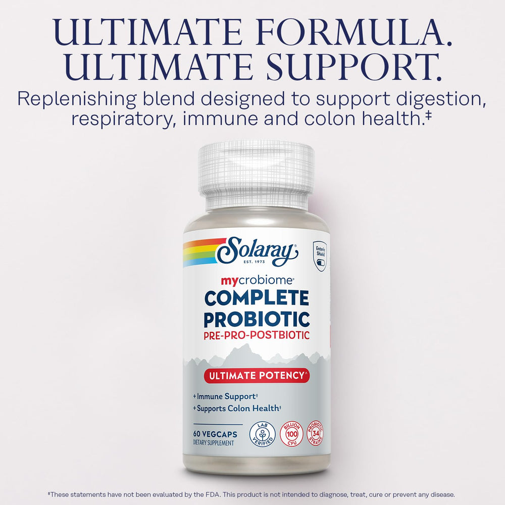 SOLARAY Mycrobiome enteric shield VegCaps protect probiotics through digestion.
