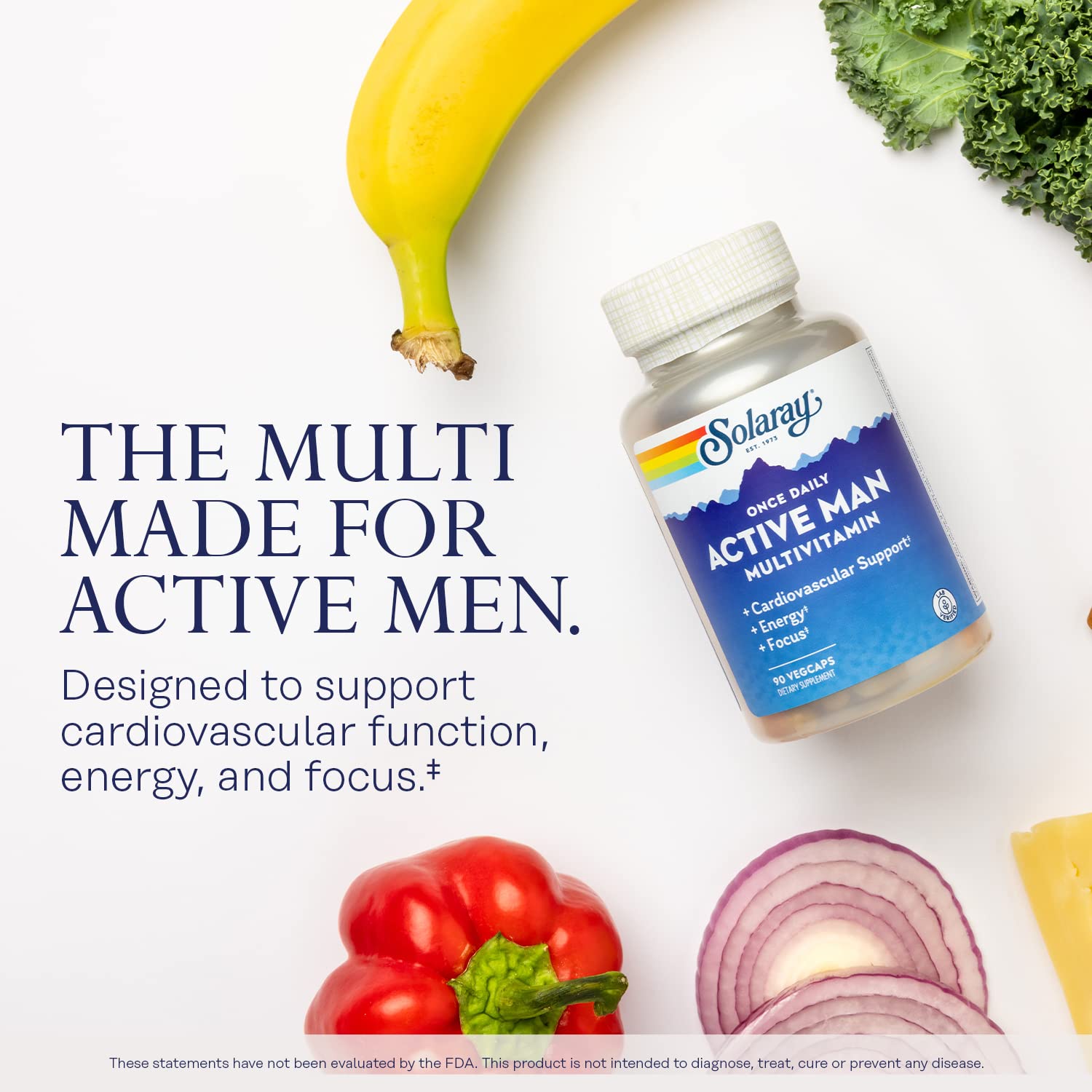 SOLARAY Once Daily Active Man VegCap serving ready for daily use.