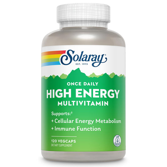 SOLARAY Once Daily multivitamin bottle supports daily energy and wellness.