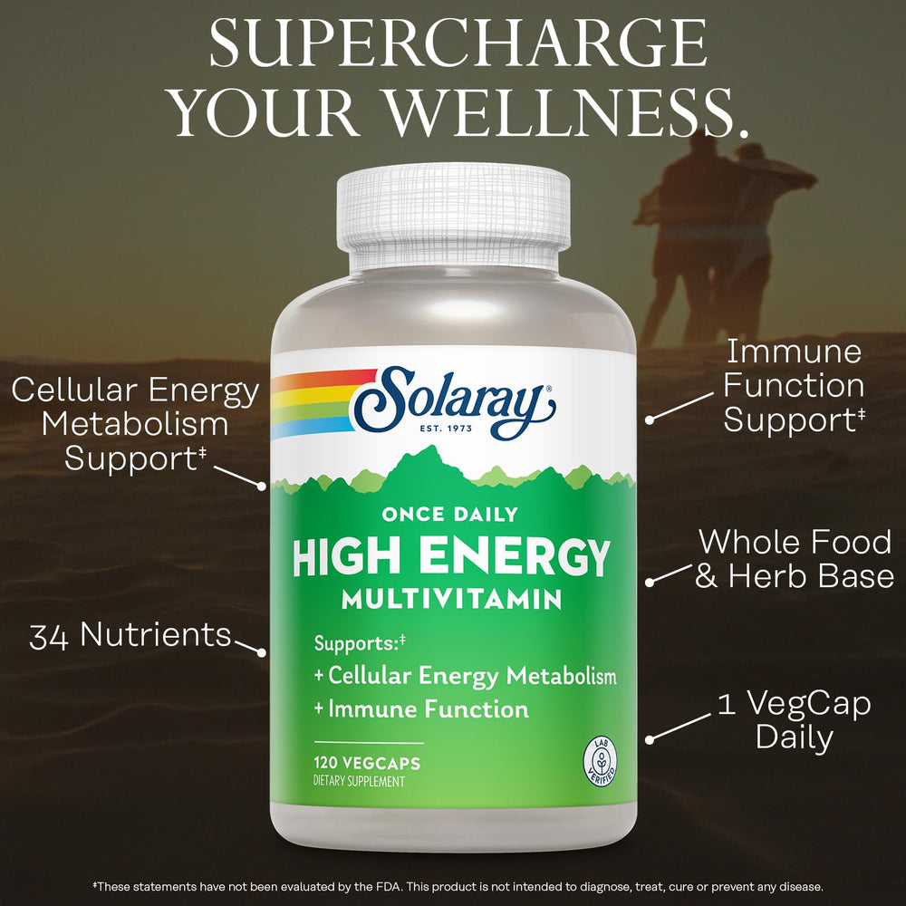 SOLARAY label view shows 34 nutrients and ingredients in the bottle.
