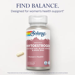 SOLARAY phytoestrogen with black cohosh close-up highlights plant-based balance support
