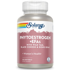 SOLARAY PhytoEstrogen Plus EFAs bottle supports potential menopause balance.