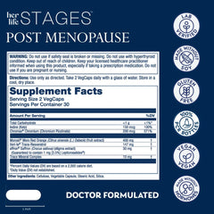 SOLARAY Postmenopause Life Stages with iron and resveratrol supports cognitive wellness.