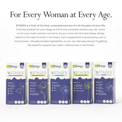 SOLARAY Postmenopause Life Stages lab verification seal indicating quality testing.