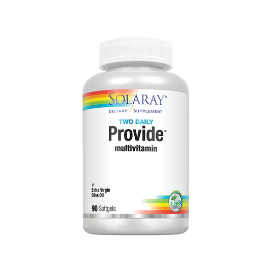 SOLARAY Provide Multivitamin bottle visual showing daily essential nutrients.