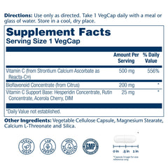 Solaray Reacta-C 500mg capsules close-up showing vegan capsules.