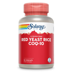 SOLARAY Red Yeast Rice Plus CoQ-10 bottle front highlighting heart health support