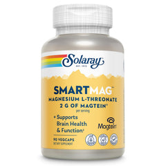 SOLARAY SmartMag Magtein bottle showcases brain-support formula for daily wellness.