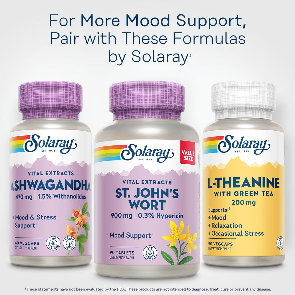 SOLARAY bottle and label reflect a 90-serving supply and guarantee.