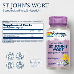 Solaray St. John's Wort Aerial Extract capsules for daily mood balance.