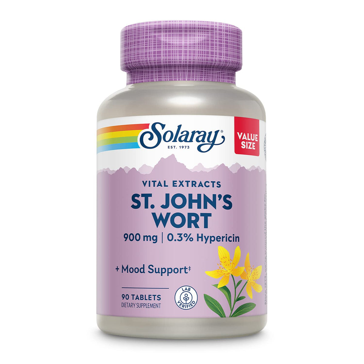SOLARAY St. John's Wort aerial extract bottle for daily mood support.