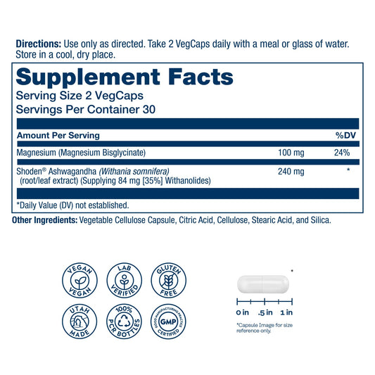 Solaray StressMag capsules showcased for easy-to-digest magnesium glycinate formula