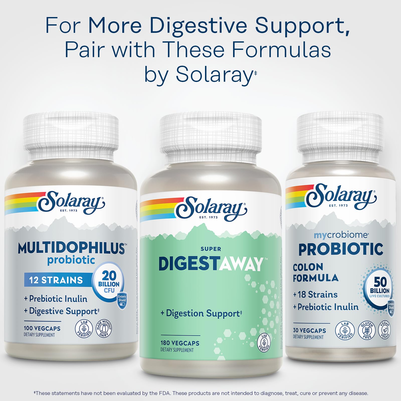 SOLARAY lab-verified seal on packaging for trusted enzyme formula