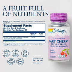 SOLARAY Tart Cherry Extract capsules ready for daily supplement routine.