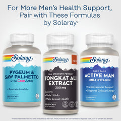 SOLARAY Tongkat Ali capsules spilled, suggesting convenient, on-the-go supplementation.