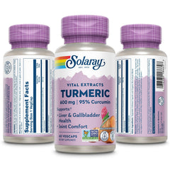 SOLARAY turmeric bottle shown with lifestyle-friendly context for daily support