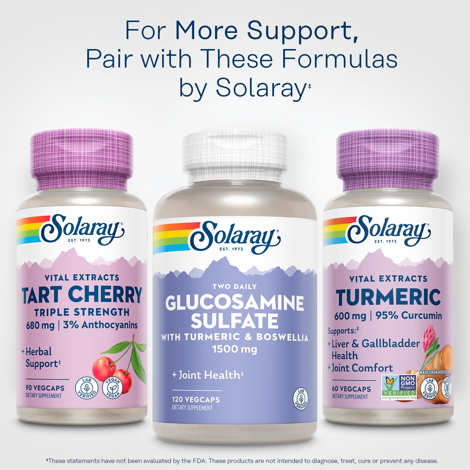 SOLARAY 600mg turmeric packaging on store shelf for easy identification