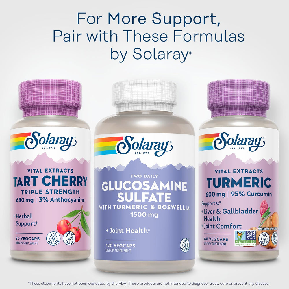 SOLARAY 600mg turmeric packaging on store shelf for easy identification
