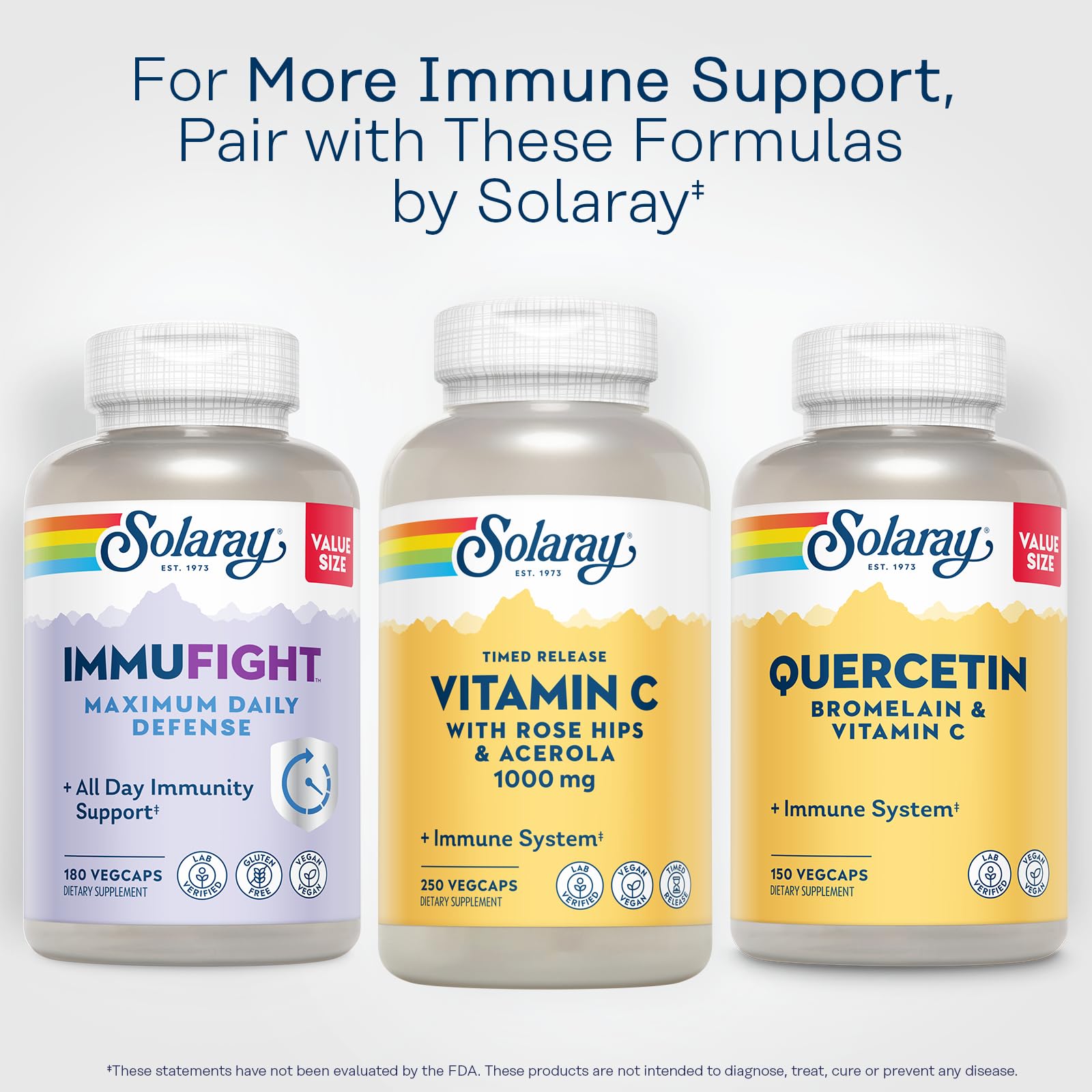 SOLARAY Vitamin C 1000mg bottle on white background ready for purchase.