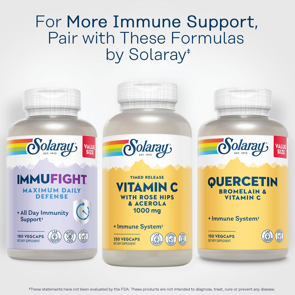 SOLARAY Vitamin C 1000mg bottle on white background ready for purchase.