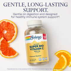 SOLARAY Vitamin C with rose hips and acerola boosts antioxidant support.