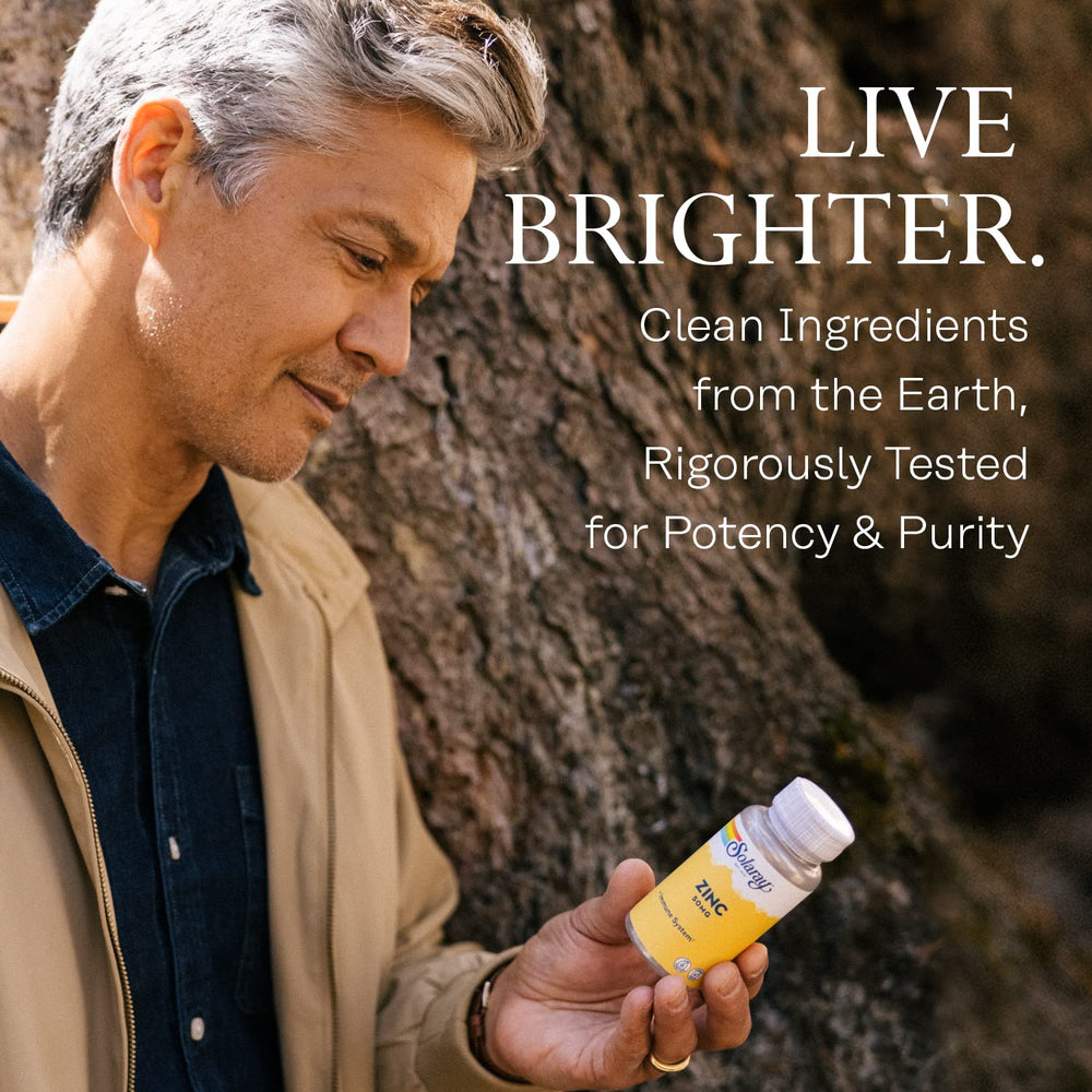 Solaray Zinc capsule in hand ready for daily intake